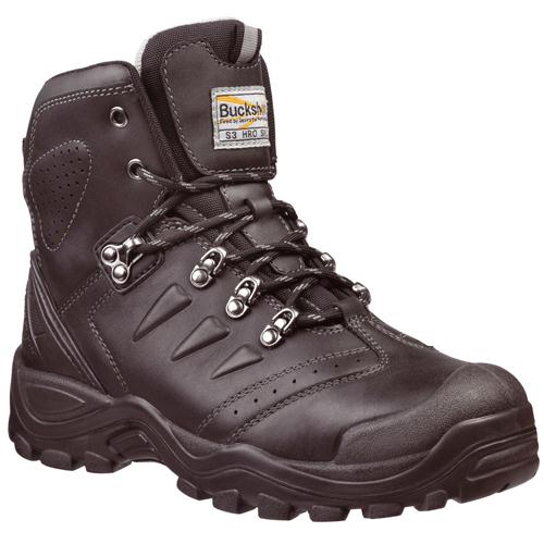 Buckler BSH007BK Buckshot Black Leather Lace Safety Boots (Size 12)