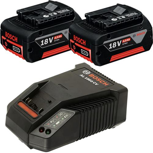 Bosch GBA184SET 2x 18V 4.0Ah Liion Batteries & AL 1860 CV Charger