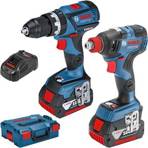 Bosch 18V GSB18V-60C Combi Drill &amp; GDX18V-200C Impact Gun (2x 5Ah)