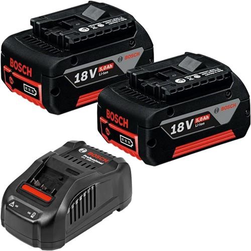 Bosch 18V 5Ah Batteries + GAL1880CV Charger