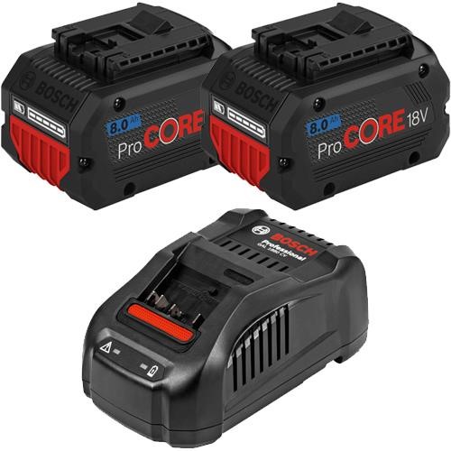 Bosch 18V Battery Kit: 2x 8Ah ProCore + GAL1880CV Charger