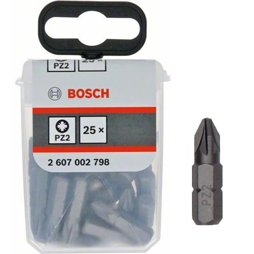 Bosch Extra-Hard 25mm PZ2 Screwdriver Bits (25pk)