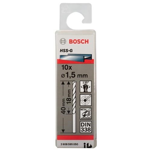 Bosch HSS-G 1.5mm dia Drill Bits (10 pack)