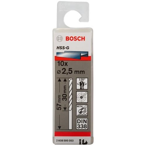 Bosch HSS-G 2.5mm dia Drill Bits (10 pack)