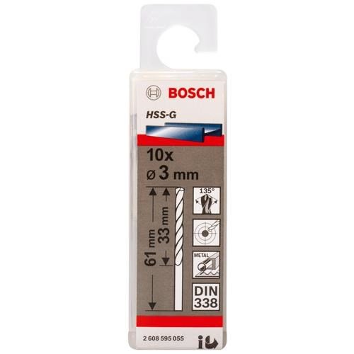 Bosch HSS-G 3mm dia Drill Bits (10 pack)
