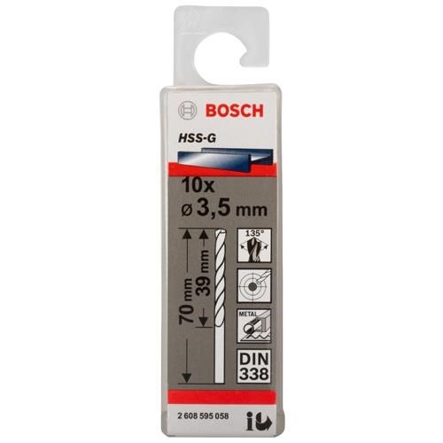 Bosch HSS-G 3.5mm dia Drill Bits (10 pack)