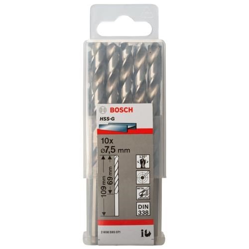 Bosch HSS-G 7.5mm dia Drill Bit (10pk)