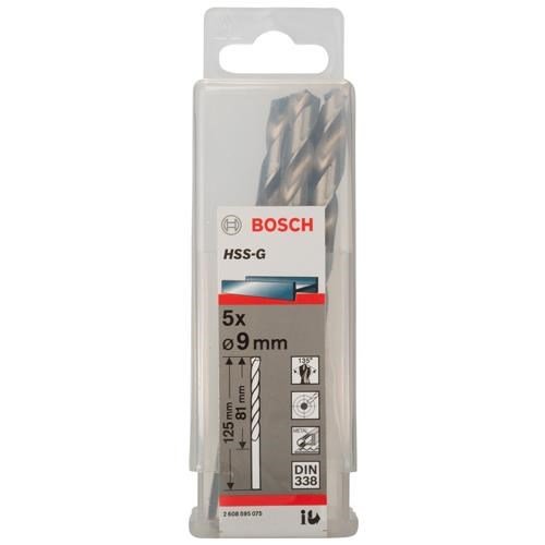 Bosch HSS-G 9mm dia Drill Bit (5pk)