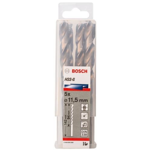 Bosch HSS-G 11.5mm dia Drill Bit (5pk)