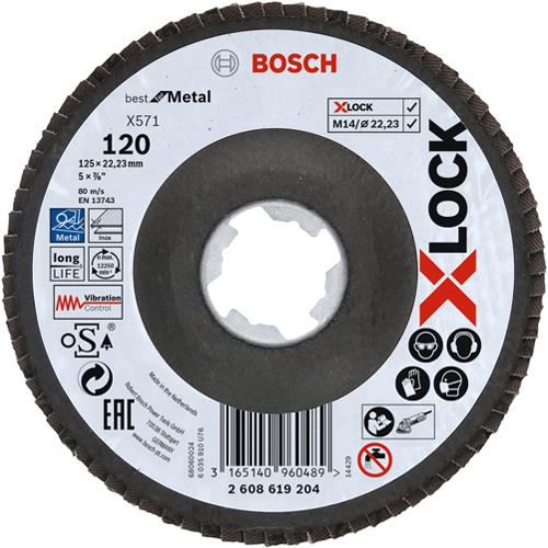 Bosch X-LOCK 120G 125mm Flap Disc for Metal