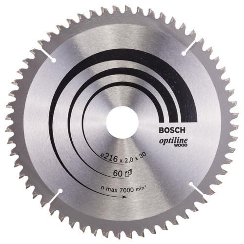 Bosch Optiline Wood TCT Saw Blade 216x60x30mm Bore