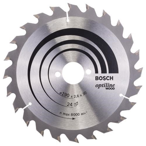 Bosch Optiline Wood TCT Saw Blade 190x24x30mm Bore