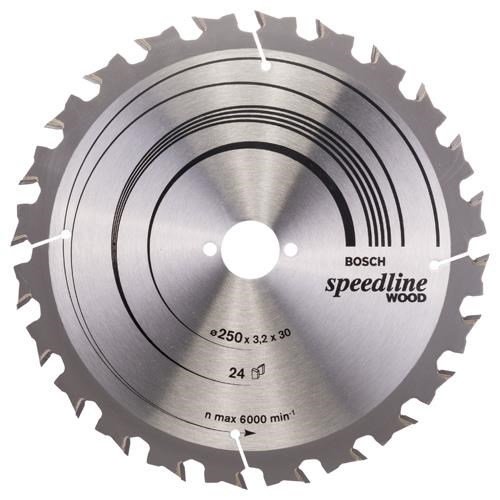 Bosch Speedline Wood TCT Saw Blade 250x24x30mm Bore