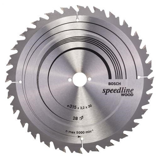 Bosch Speedline Wood TCT Saw Blade 315x28x30mm Bore