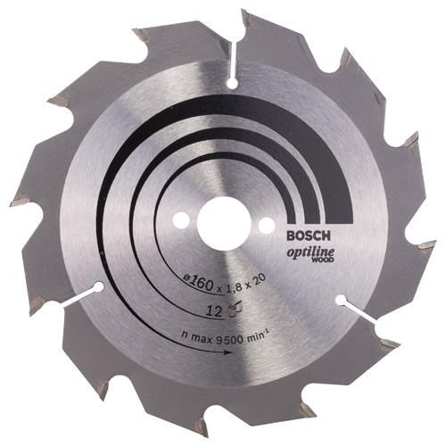 Bosch Optiline Wood TCT Saw Blade 160x12x20mm Bore