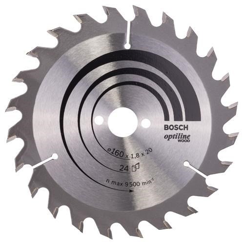 Bosch Optiline Wood TCT Saw Blade 160x24x20/16mm Bore