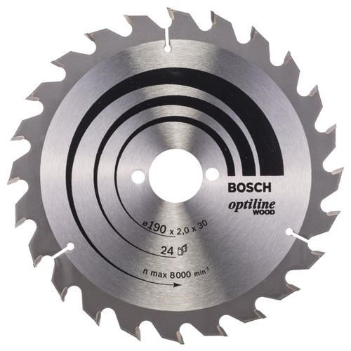 Bosch Optiline Wood TCT Saw Blade 190x24x30mm Bore