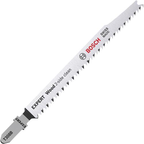 Bosch T308B Expert Wood 2-side Clean Straight-cut Jigsaw Blades (5pk)