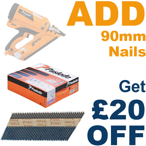 Paslode 141234 90mm GalvPlus Smooth Framing Nails for IM350+ (2200pk)