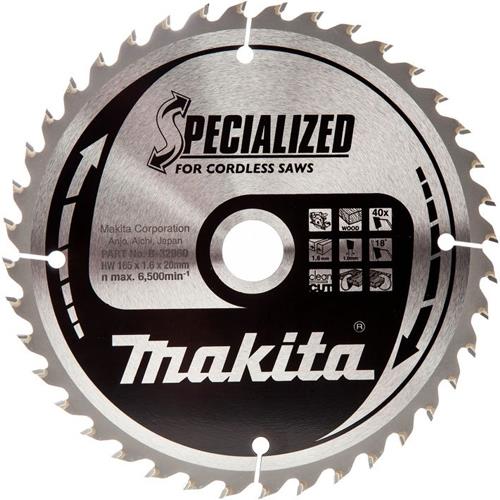 Makita Cordless Circular Saw Blade for Wood 165x20mm 40T