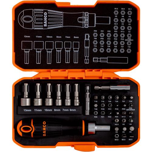 Enkay 3-Piece Offset Ratcheting Screwdriver Set - Reversible Handle With 2 Bits