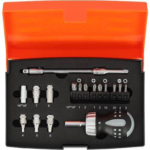 Bahco Stubby Ratchet Screwdriver Set (18pcs)