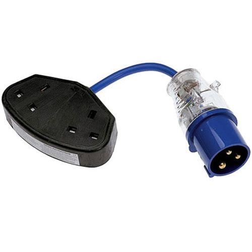 Fly Lead Converter 16A to 2x 13A 240v