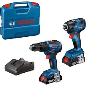 Bosch 18V GSB18V-55 Combi Drill &amp; GDR18V-200 Impact Driver (2x 2Ah)