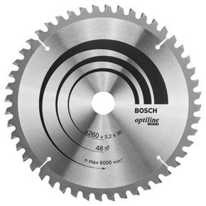 Bosch Optiline Wood TCT Saw Blade 260x48x30mm Bore