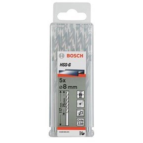 Bosch HSS-G 8mm dia Drill Bit (5pk)