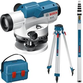 Bosch GOL20D 60m 20x Optical Level Kit with Tripod &amp; Measuring Rod