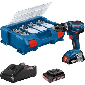 Bosch GSB18V-55 18V Entry-level Combi Drill Kit (2x 2Ah, Accessories)