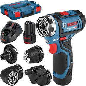 Bosch GSR 12V-15 FC 12V 5-in-1 Drill Driver Set (2x 2Ah)