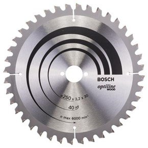 Bosch Optiline Wood TCT Saw Blade 250x40x30mm Bore