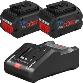 Bosch ProCore Battery Set: 2x 18V 8Ah + GAL18V-160C Fastest Charger (1600A016GR)