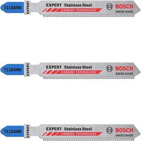 Bosch T118AHM Expert Stainless Steel Jigsaw Blades (3pk)
