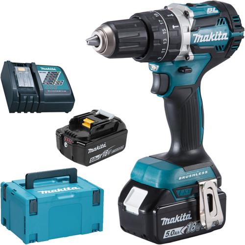 Makita DHP484RTJ 18V Brushless Combi Drill (2x 5Ah)