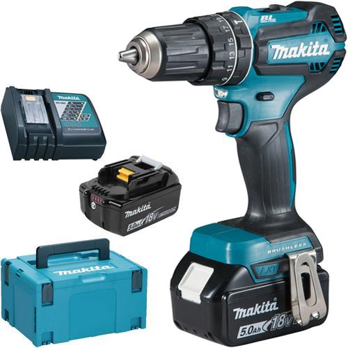 Makita DHP485RTJ 18V Brushless Combi Drill (2x 5Ah)