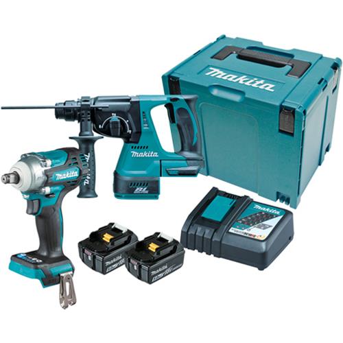 Makita DLX2372TJ 18V Brushless SDS Drill & Impact Wrench (2x 5Ah)