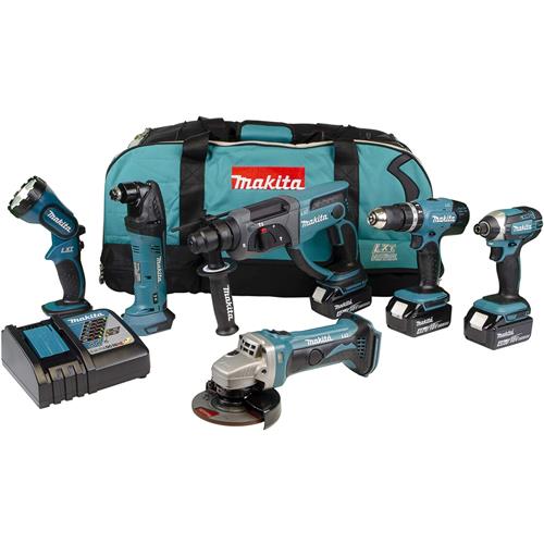 Makita DLX6075M 6pc 18V Tool Kit (3x 4Ah)