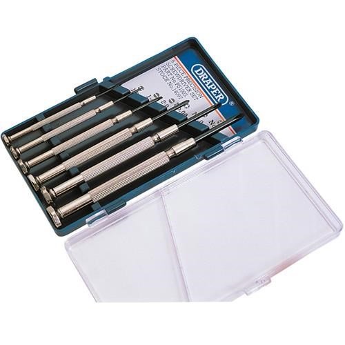 Draper 6pc Plain/Cross Slot Precision Screwdriver Set in Case (14097)