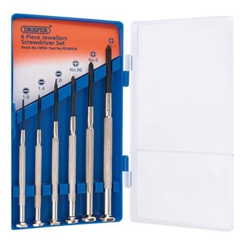 Draper 6Piece Precision Screwdriver Set (Plain & Cross Slot) 14956