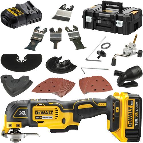 DeWalt DCS355P1 18V Brushless Multi-Cutter Kit (1x 5Ah, 35x Accs)