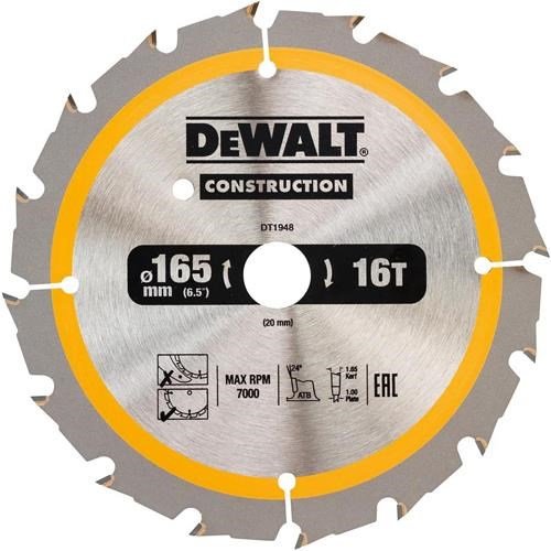 DeWalt DT1948 TCT Blade 165mm x 20mm 16T