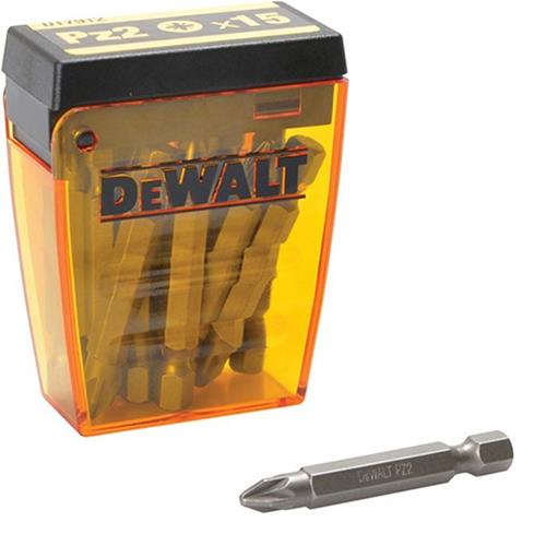 Dewalt 50mm PZ2 Screwdriver Bits (Box of 15)