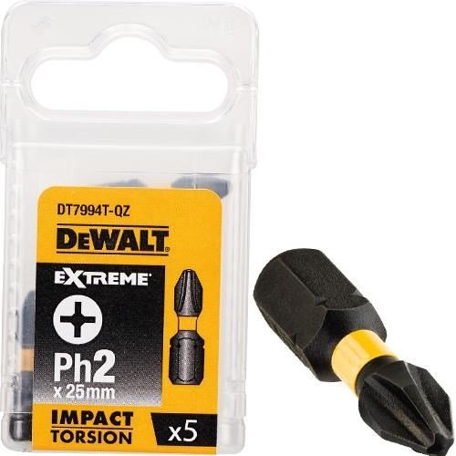 DeWalt Ph2 25mm Impact Screwdriver Bit x5