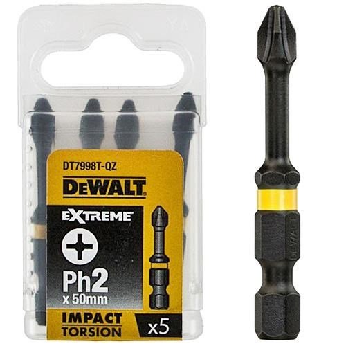 DeWalt 50mm PH2 Impact Screwdriver Bit (5pk)