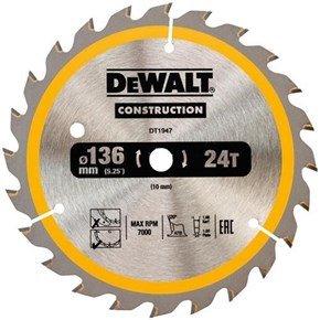 DeWalt DT1947 TCT Blade 136mm 24T