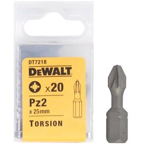 DeWalt 25mm Pz2 Torsion Bits (20pk)
