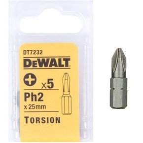 DeWalt 25mm Ph2 Torsion Bit x5